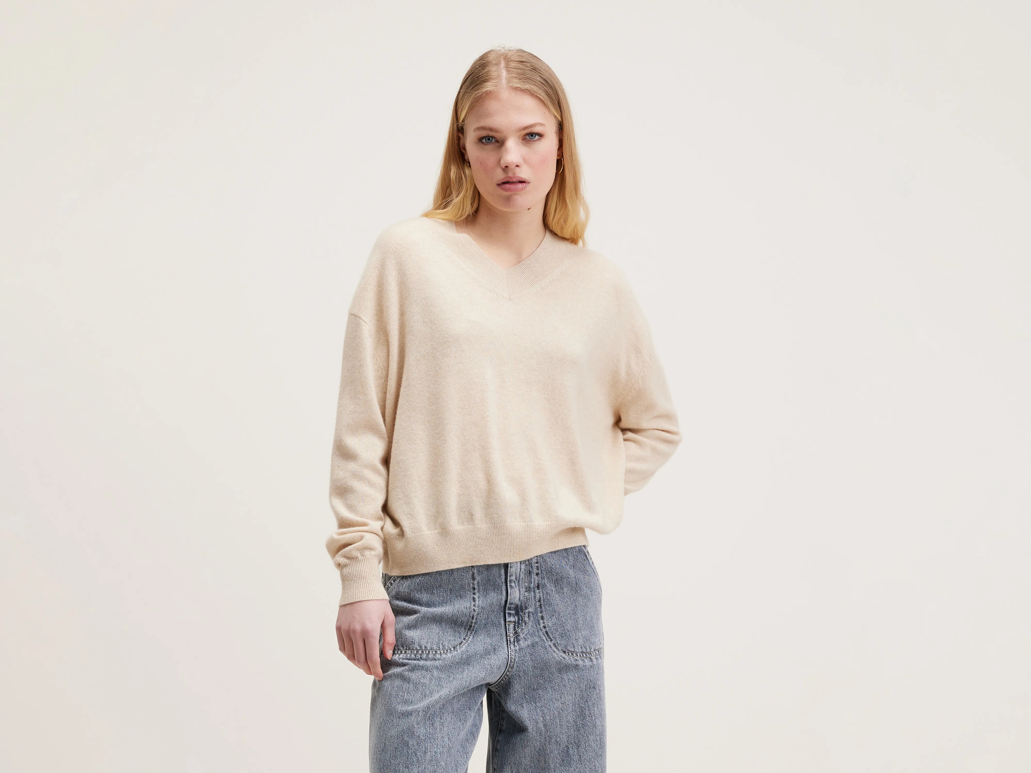 Slax cashmere sweater (242 / W / OATMEAL) Mesh Sweater Canvas Denim