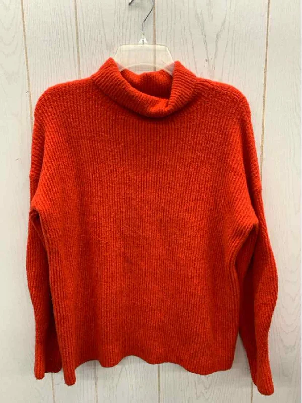 French Connection Orange Womens Size M Sweater Layered Multi-layer Single Layer