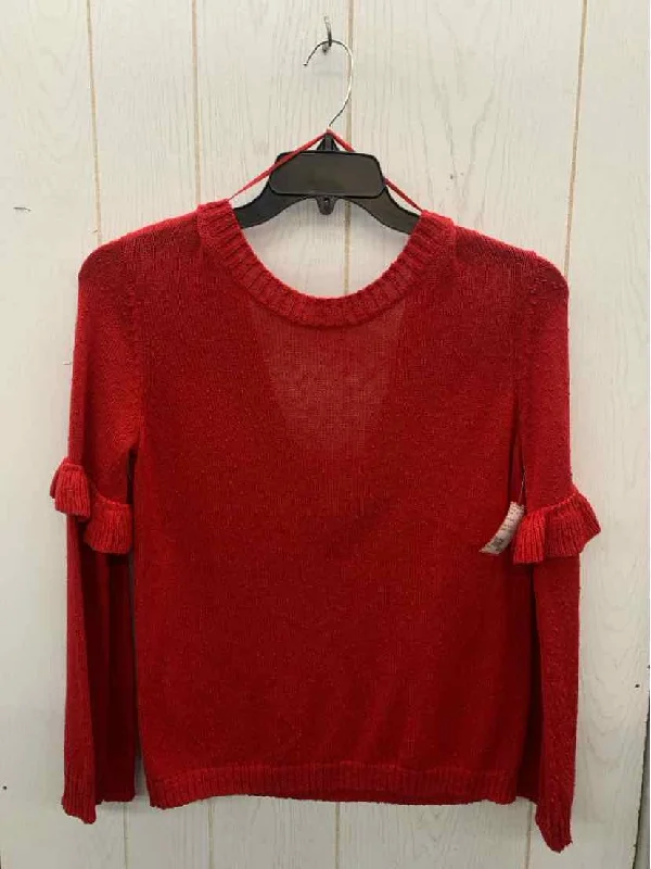 Red Womens Size Small Sweater Satin Fabric Silk Fabric Chiffon Fabric