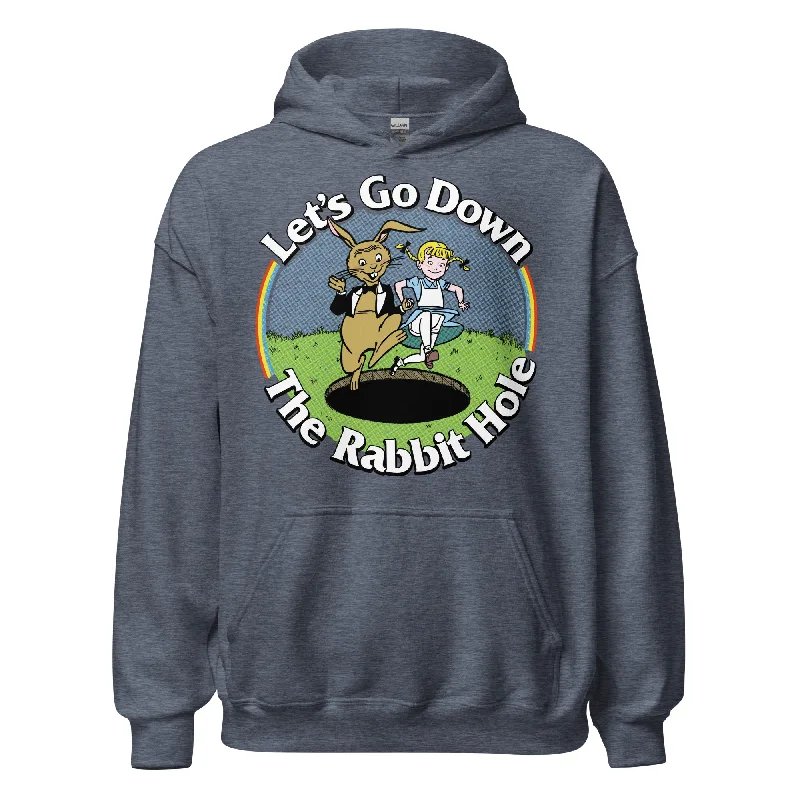 Let's Go Down the Rabbit Hole Unisex Hoodie Hoodie with Pocket Utility Practical