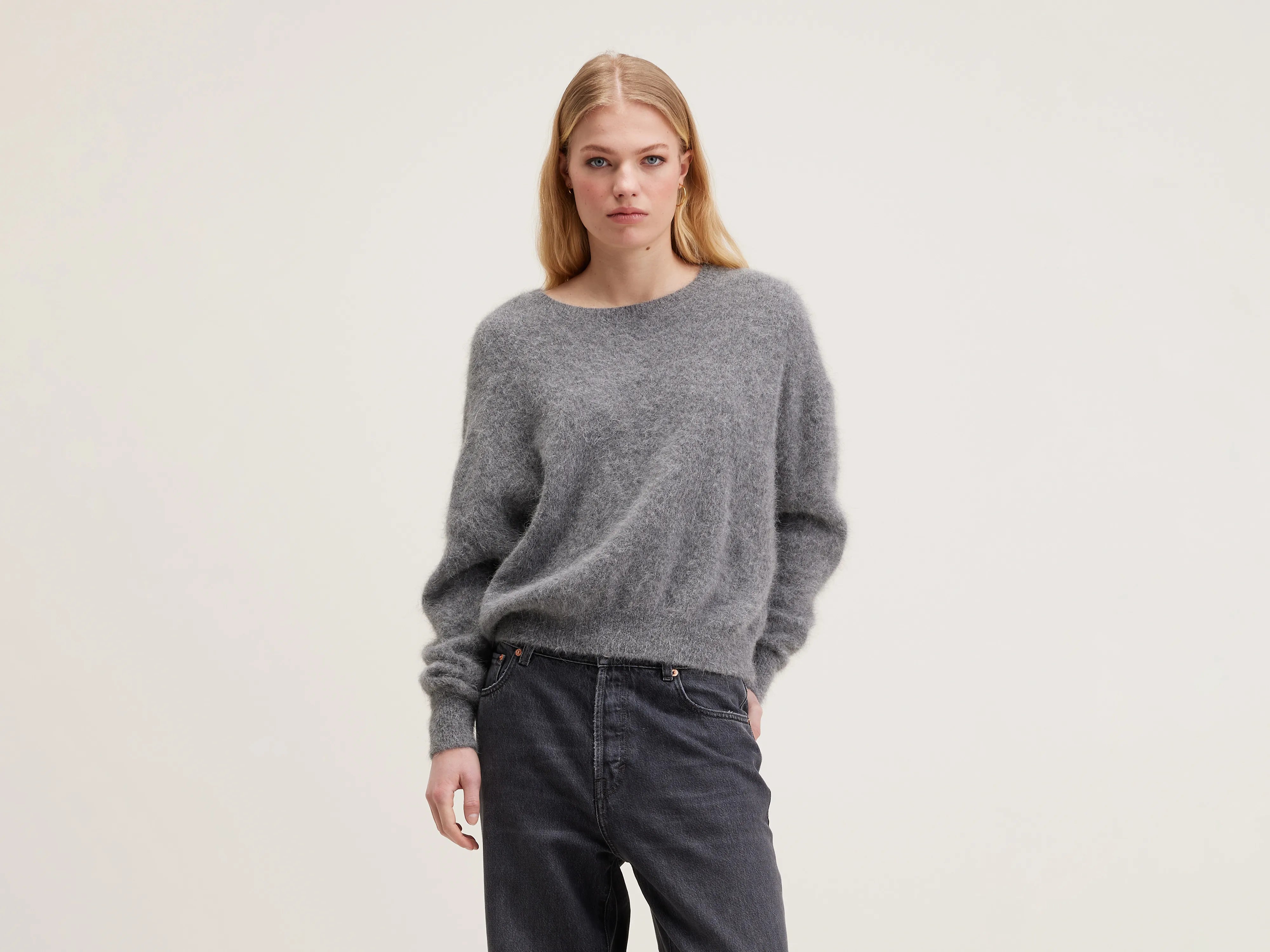 Datus angora-blend sweater (242 / W / MID GREY) Lightweight Heavyweight Midweight