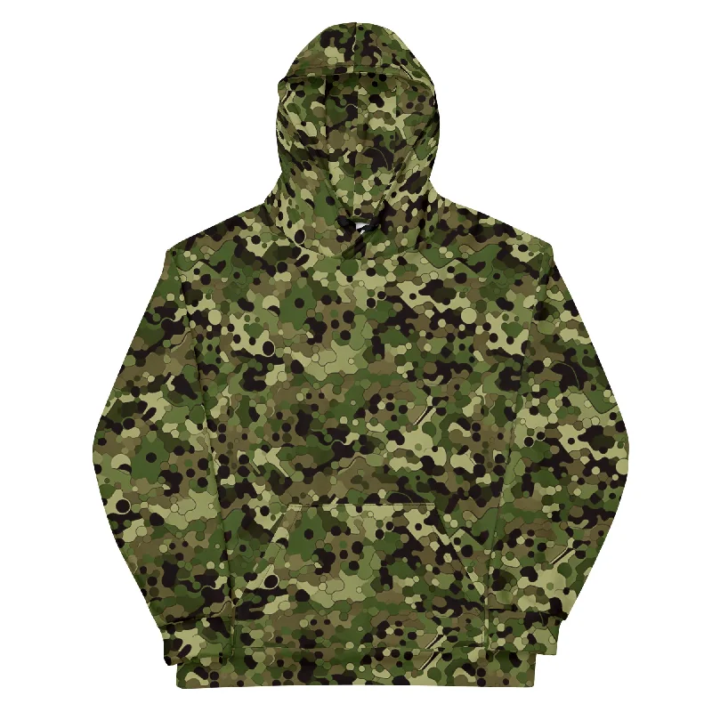 M23 Woodland Cybercamo Hoodie Hoodie with Tied Waist Feminine Flattering