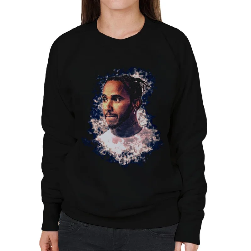 Motorsport Images Lewis Hamilton Portrait Women's Sweatshirt Hoodie with Gradient Ombre Colorful