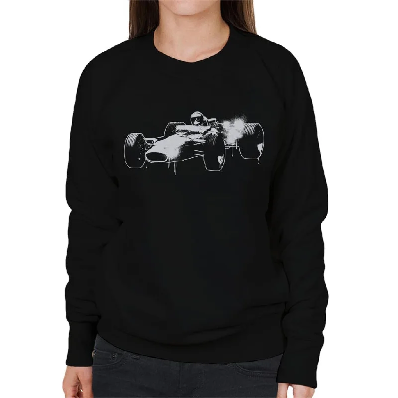 Motorsport Images Lotus 49 Jim Clark Women's Sweatshirt Hoodie with Rolled Sleeves Casual Relaxed