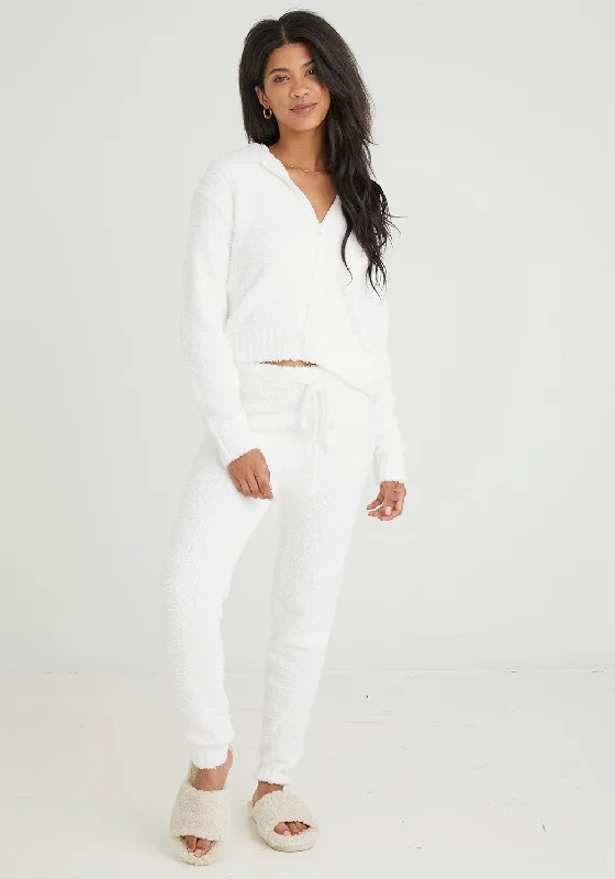 Bella Dahl - Sweater Jogger Pants in Winter White Turtle Neck Boat Neck Asymmetrical Neck