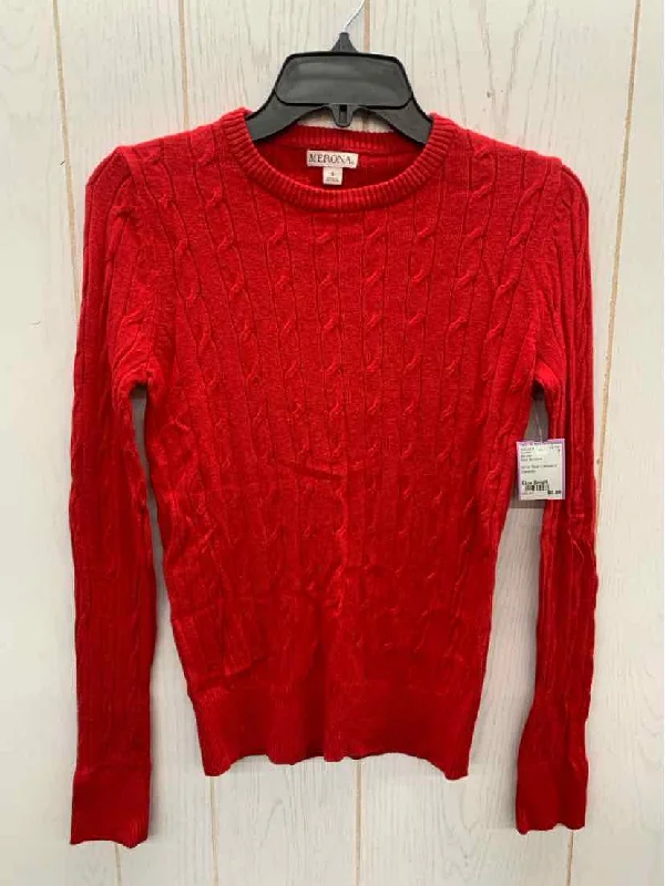 Merona Red Womens Size Small Sweater Layered Multi-layer Single Layer