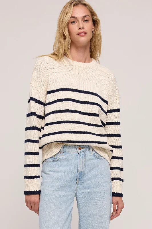 Boyfriend Stripe Sweater Print Jacquard Patchwork