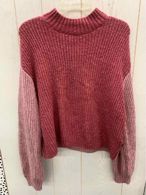 Vans Pink Womens Size M Sweater Silk Blend Satin Velvet