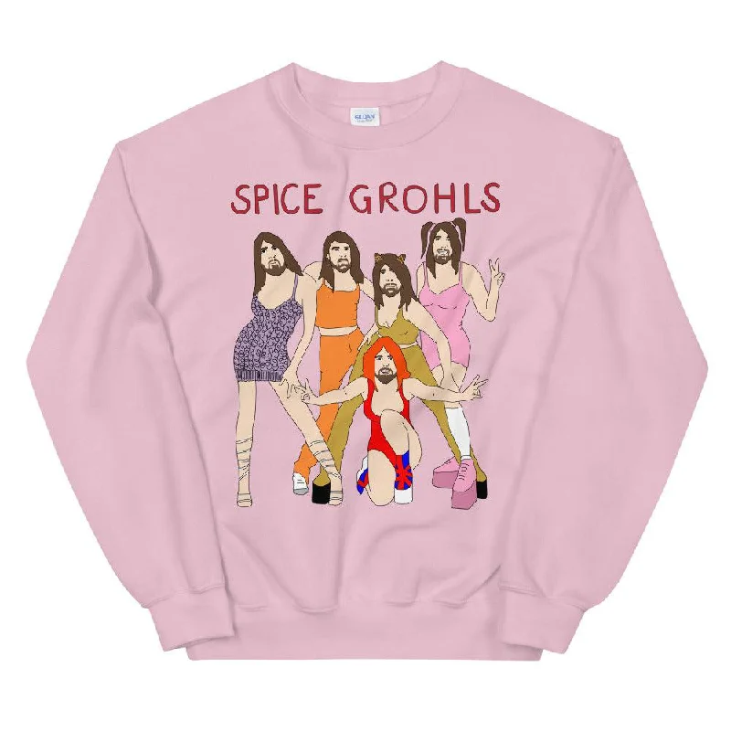 Spice Grohls Unisex Sweatshirt Hoodie with Hem Frayed Vintage Worn