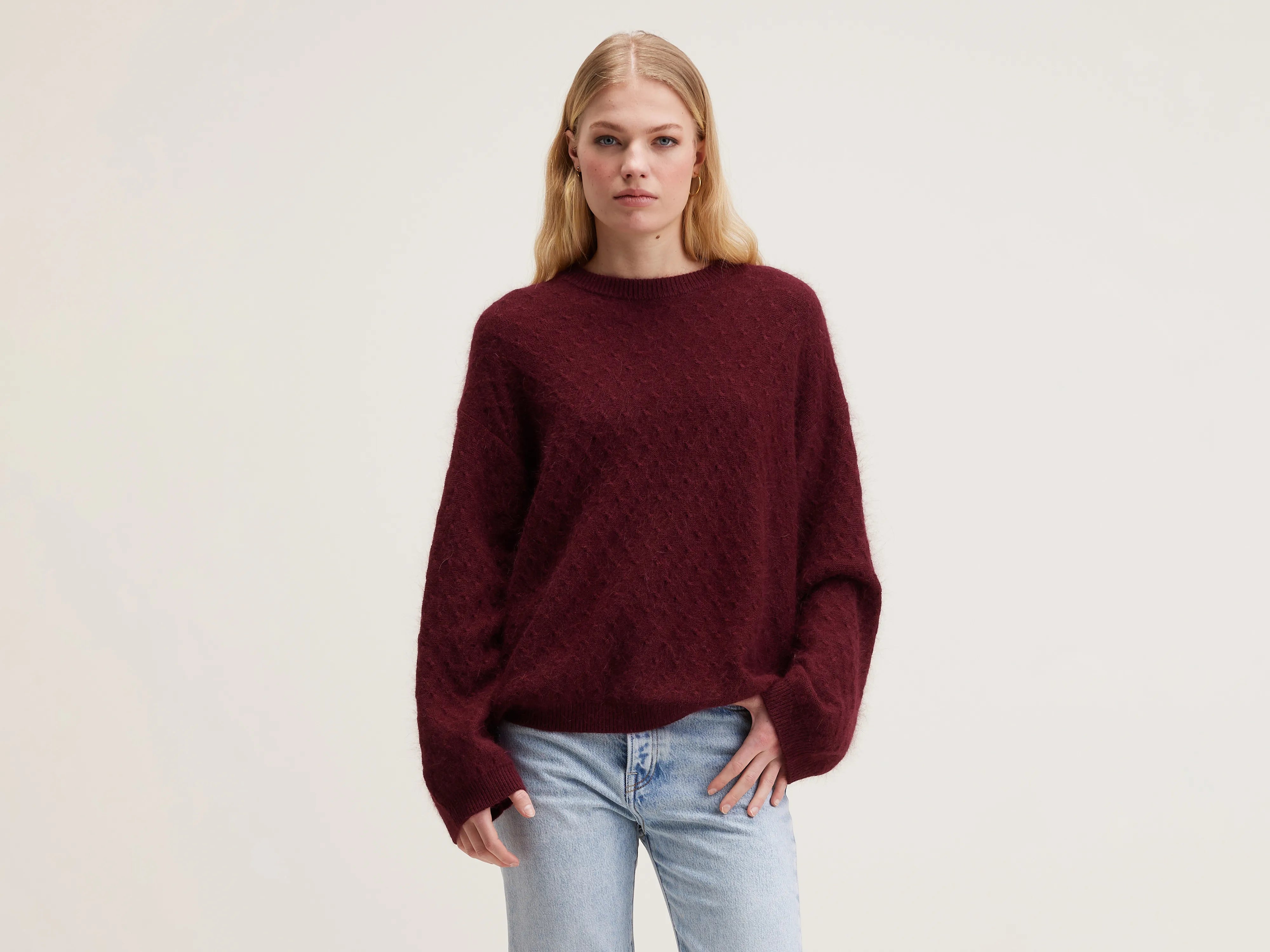 Dionie round-neck sweater (242 / W / CUBERDON) Terry Terry Cloth Terry Knit