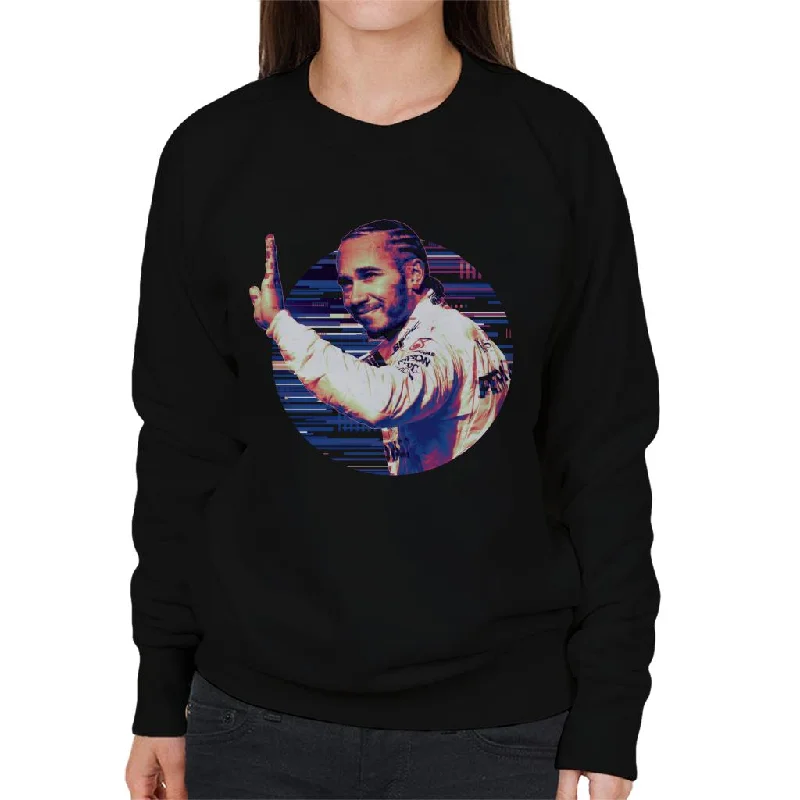 Motorsport Images Lewis Hamilton Wave Women's Sweatshirt Hoodie with Neon Bright Vibrant