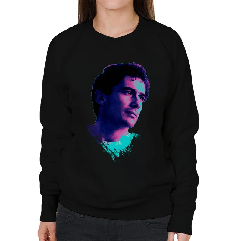 Motorsport Images Ayrton Senna Portrait Women's Sweatshirt Hoodie with Turtle Neck Cozy Winter