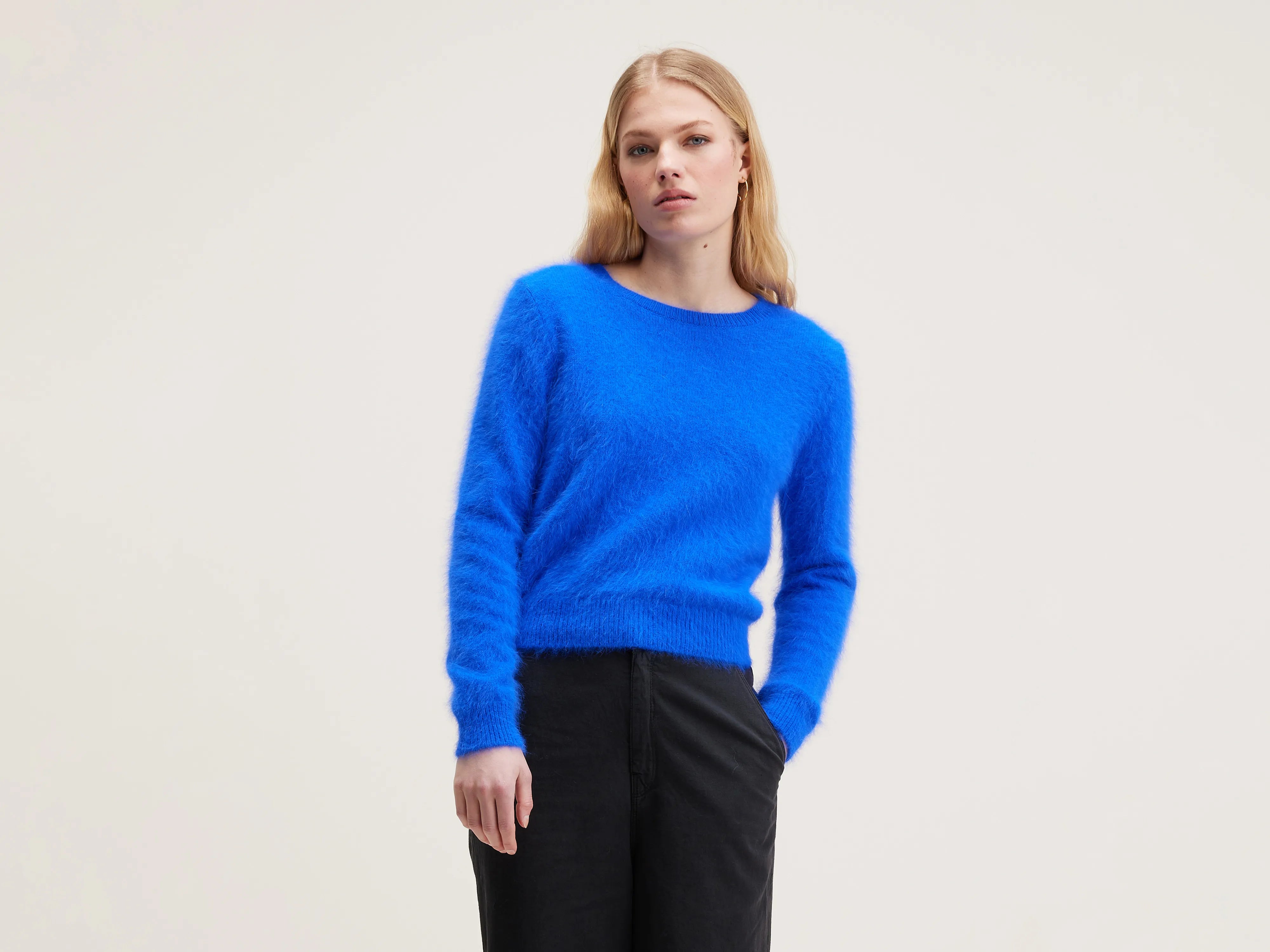 Datti angora-blend sweater (242 / W / LAZULI) Long Sweater Short Sweater Cropped Sweater