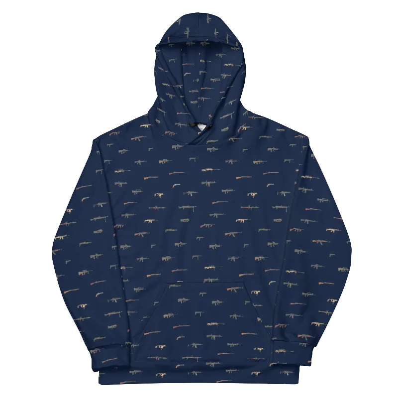 Arsenal Pattern Hoodie Hoodie with Hem Raw Edge Edgy Unfinished