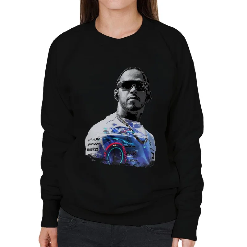 Motorsport Images Lewis Hamilton Wearing Glasses Women's Sweatshirt Hoodie with Mesh Breathable Sporty