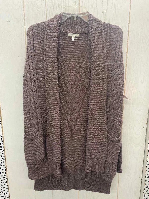 Maurices Purple Womens Size Small Sweater Velvet Chenille Corduroy