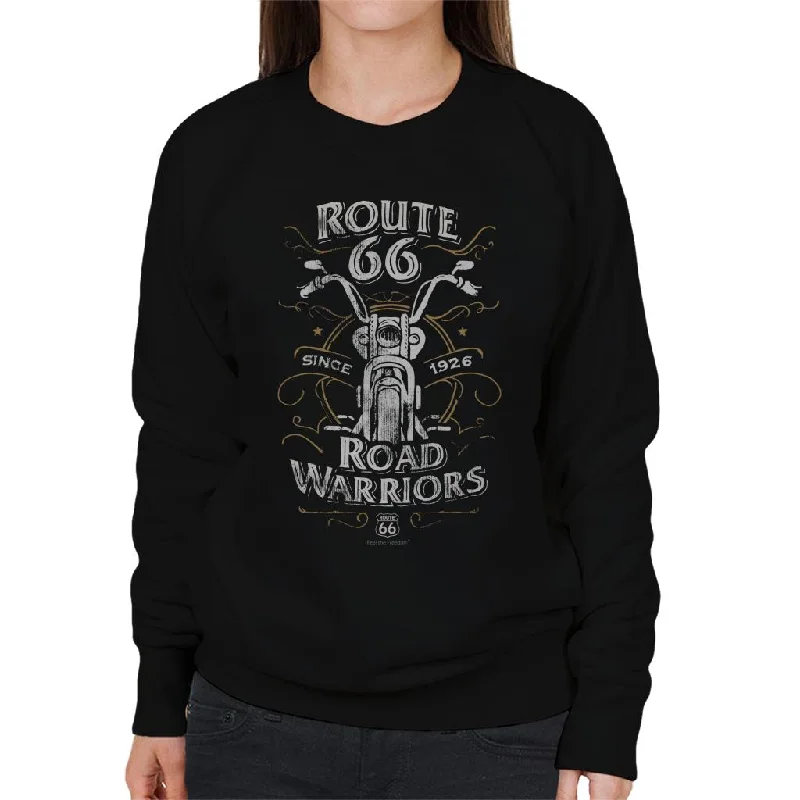 Route 66 Road Warriors Women's Sweatshirt Hoodie with Tie-Dye Psychedelic Retro