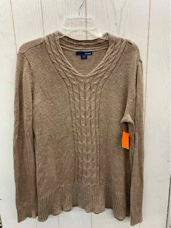 Basic Editions Taupe Womens Size L Sweater Bright Pastel Dark