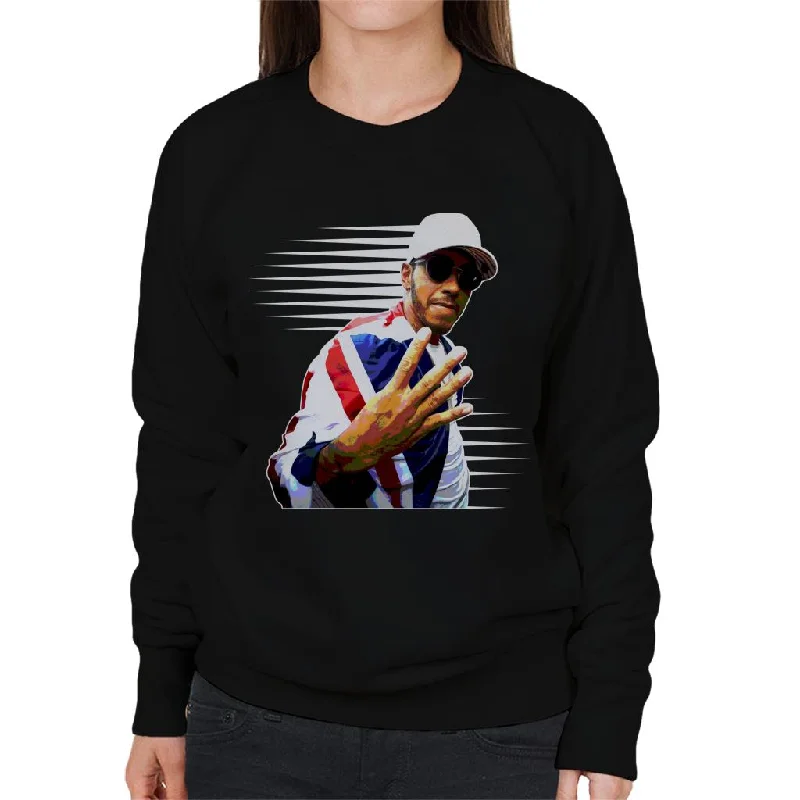 Motorsport Images Hamilton 4th World Drivers Award Women's Sweatshirt Hoodie with Half-Zip Sporty Casual