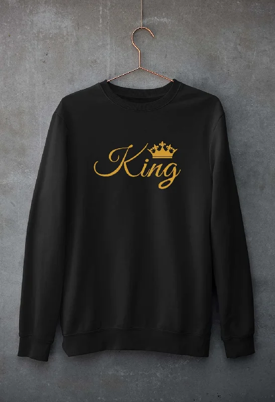 King Unisex Sweatshirt for Men/Women Hoodie with High-Low Hem Asymmetrical Trendy