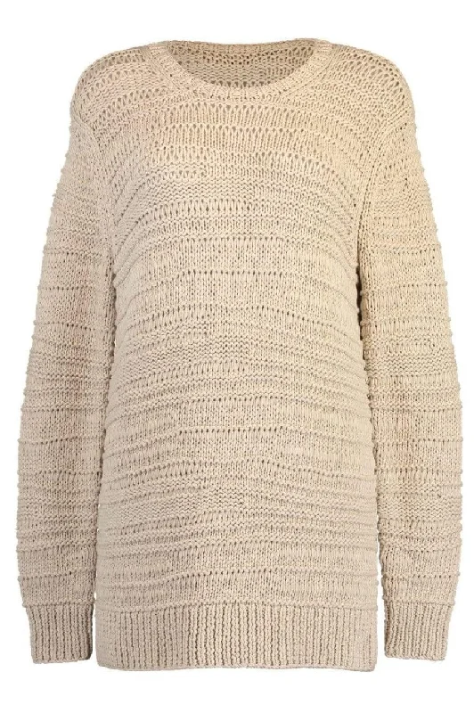 Sand Organic Cotton Sweater Stylish Fashionable Trendy