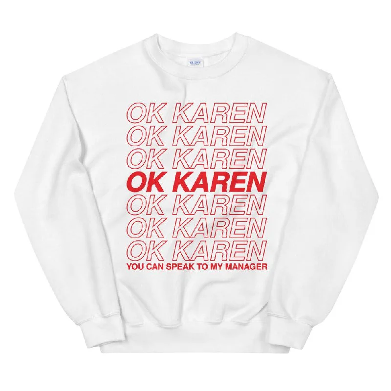 OK Karen Unisex Sweatshirt Hoodie with Mock Neck Collared Structured