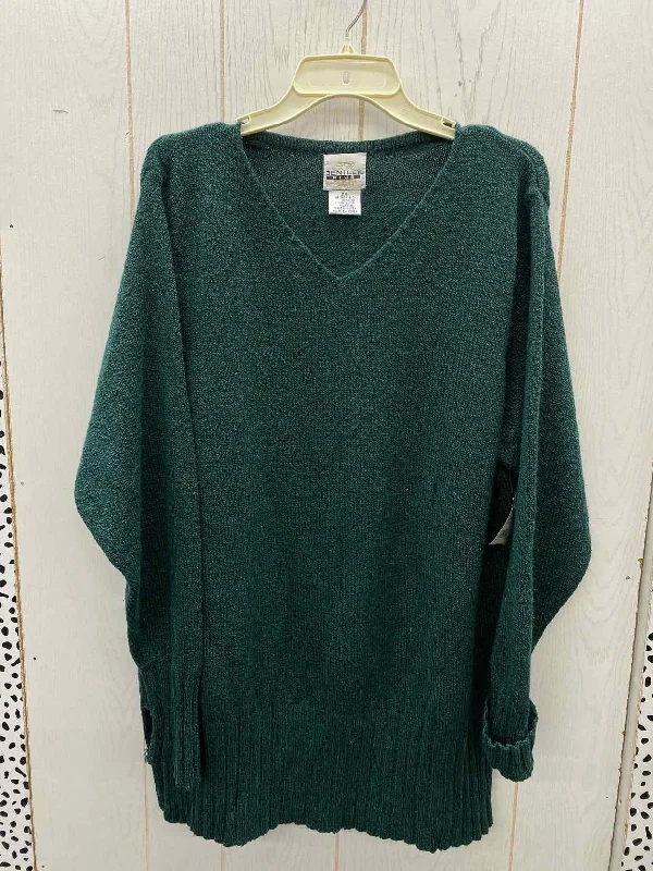 Bentley Green Womens Size 2X Sweater Neon Metallic Matte