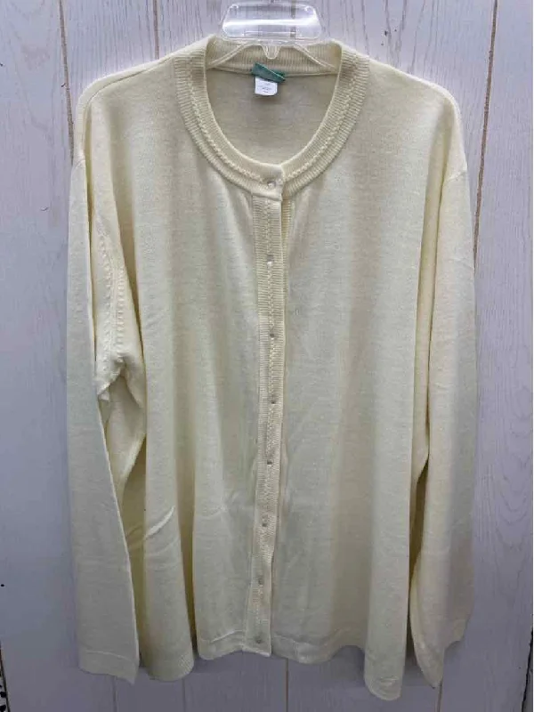 Cream Womens Size 3X Sweater Anti-Pilling Anti-Shrink Durable