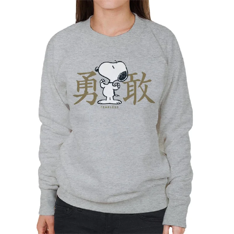 Peanuts Snoopy Fearless Women's Sweatshirt Hoodie with Longline Fit Extended Stylish