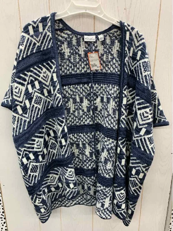 Kim Rogers Blue Womens Size S/M Sweater Oversized Loose Flowy