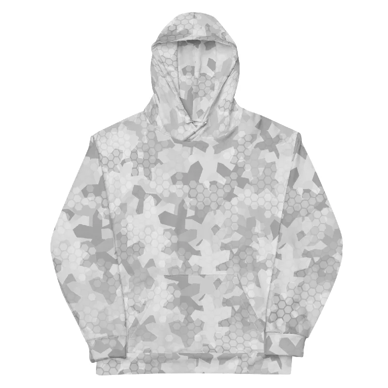 Arctic Shatter M23 Splinter Camouflage Hoodie Hoodie with Turtle Neck Cozy Winter