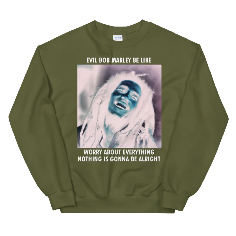 Evil Bob Marley Be Like Unisex Sweatshirt Hoodie with Reflective Safety Nightwear