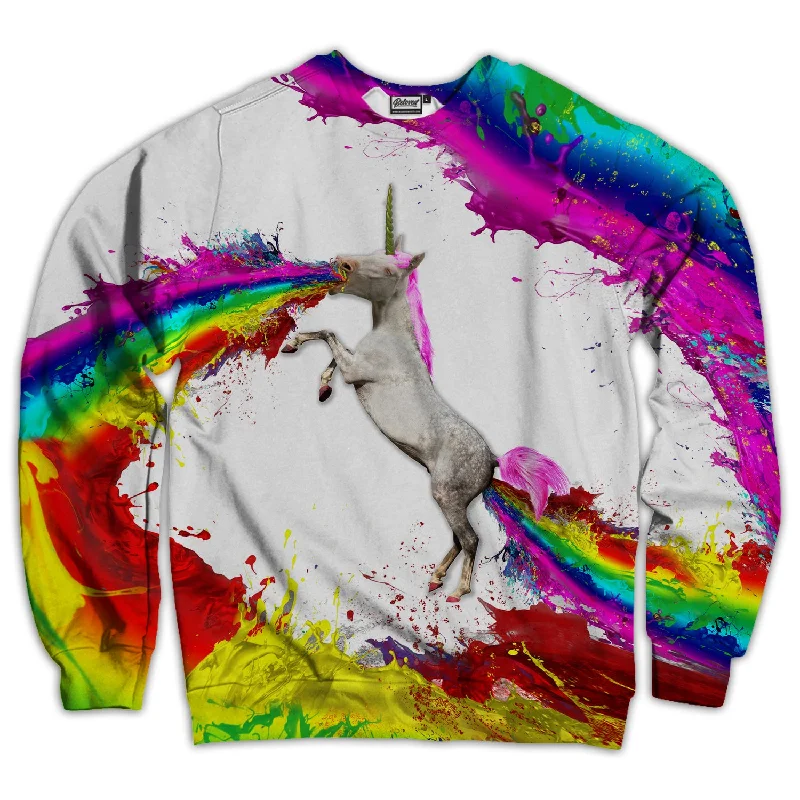 Unicorn Spew Unisex Sweatshirt Hoodie with Zipper Versatile Modern