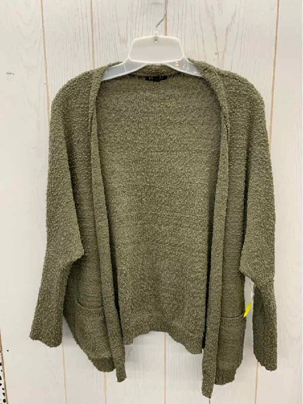 Rachael Olive Womens Size M Sweater Spandex Rayon Corduroy