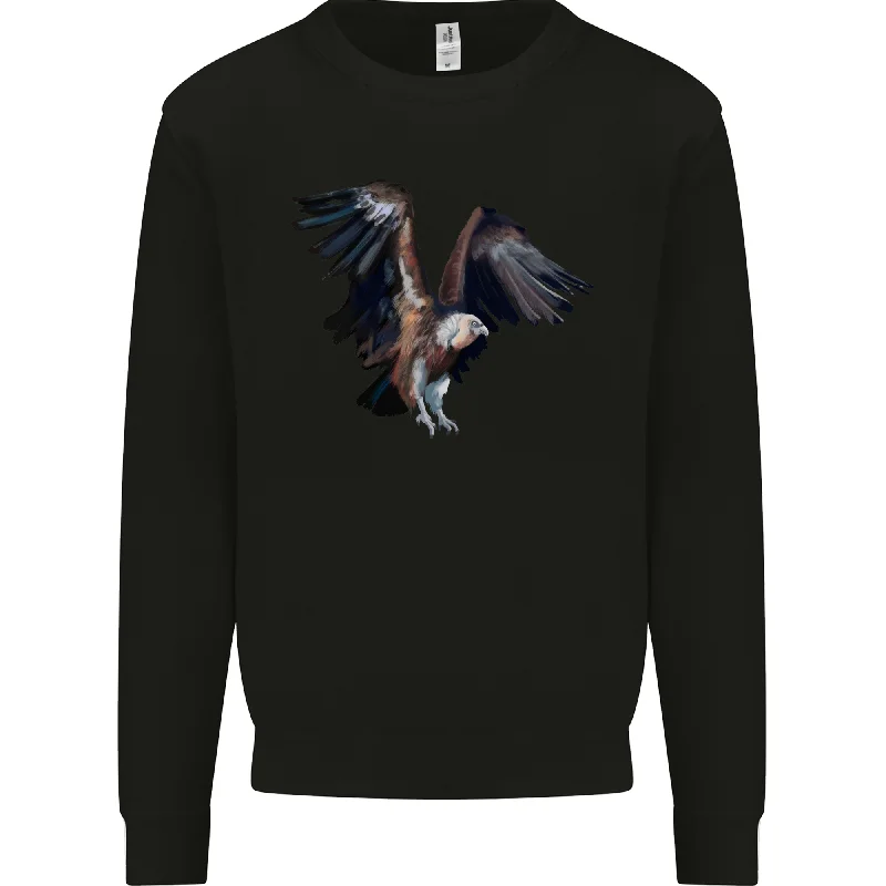 A Vulture Illustration Birds of Prey Mens Sweatshirt Jumper Hoodie Jacket Zipper Layering