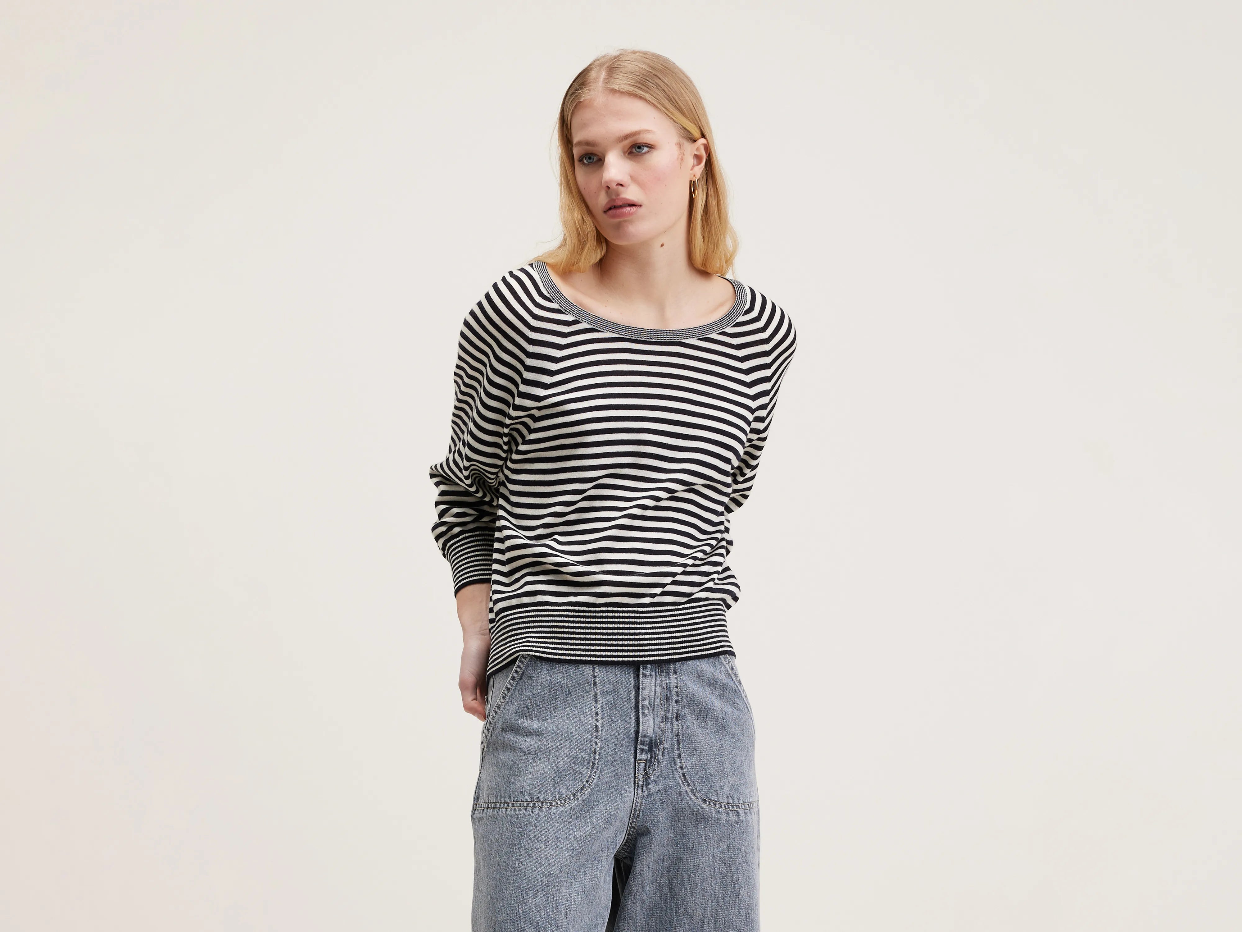 Aloty wool sweater (242 / W / STRIPE A) Transparent Opaque Sheer