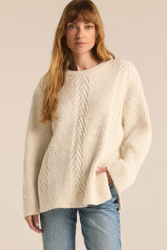 All That Glitters Cable Knit Sweater Front Pockets Side Pockets Patch Pockets