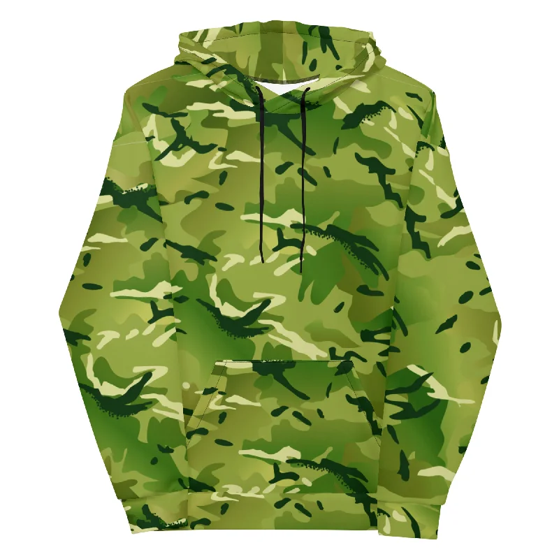 British Royal Marines Commando Jungle Operations Camouflage Hoodie Hoodie with Contrast Stitching Detailed Premium