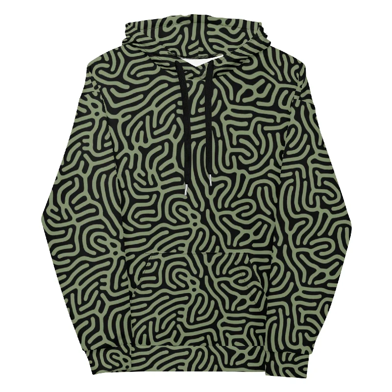 Maze Camo Hoodie Hoodie with Pattern Geometric Abstract