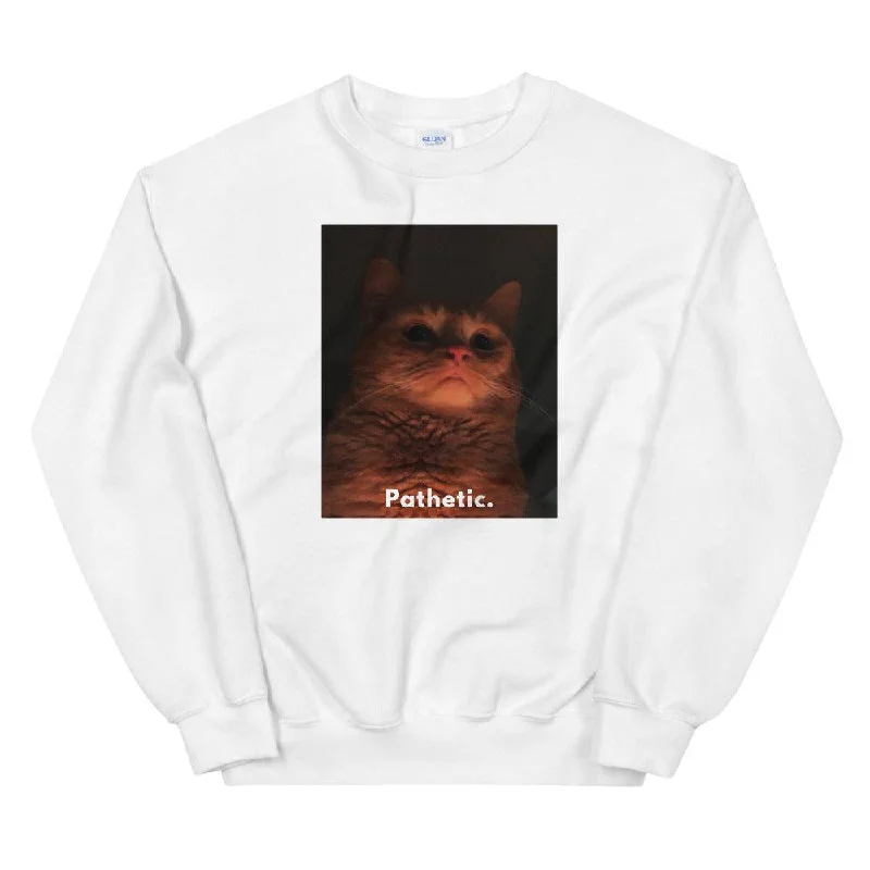 Judgy Cat Unisex Sweatshirt Hoodie with Mock Neck Collared Structured