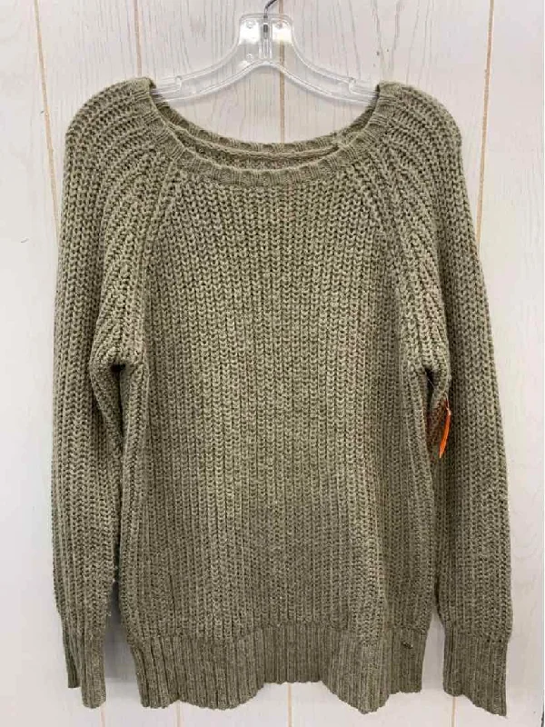 American Eagle Taupe Womens Size Small Sweater Transparent Opaque Sheer