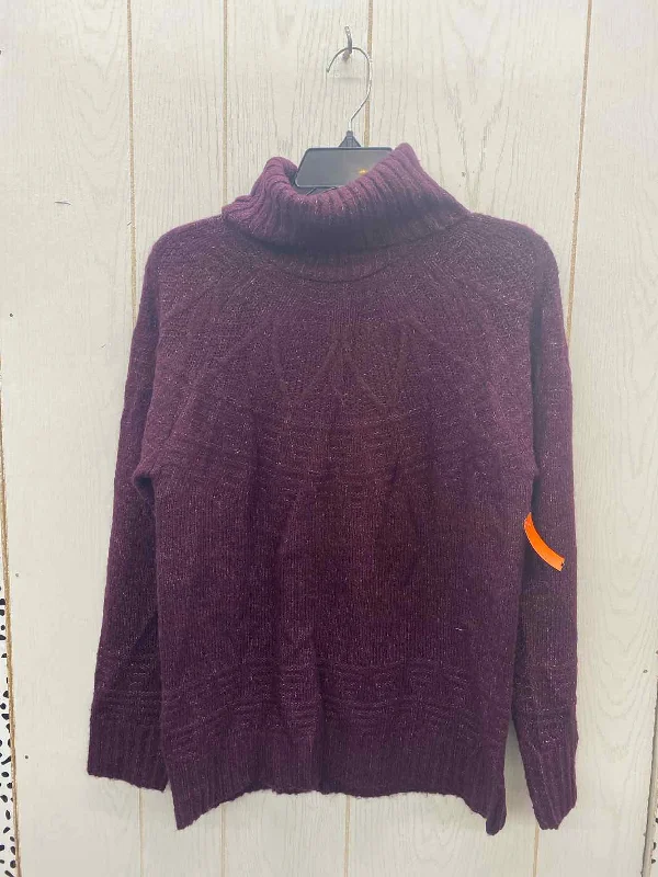 Maurices Purple Womens Size Small Sweater Sequined Glittery Shiny