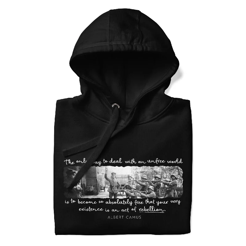 Albert Camus The Only Way to Deal with an Unfree World Unisex Hoodie Hoodie with Drop Shoulder Relaxed Streetwear