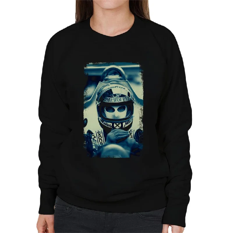 Motorsport Images Niki Lauda Racing Portrait Women's Sweatshirt Hoodie with Pattern Geometric Abstract