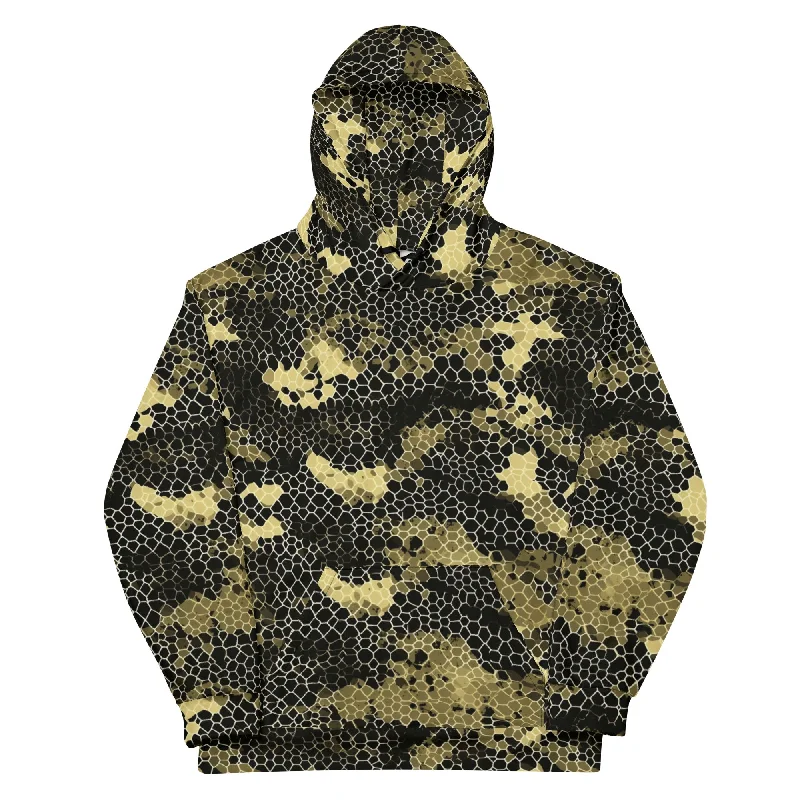 Viper Fractal Camouflage Hoodie Hoodie with Elastic Waist Stretchable Comfortable