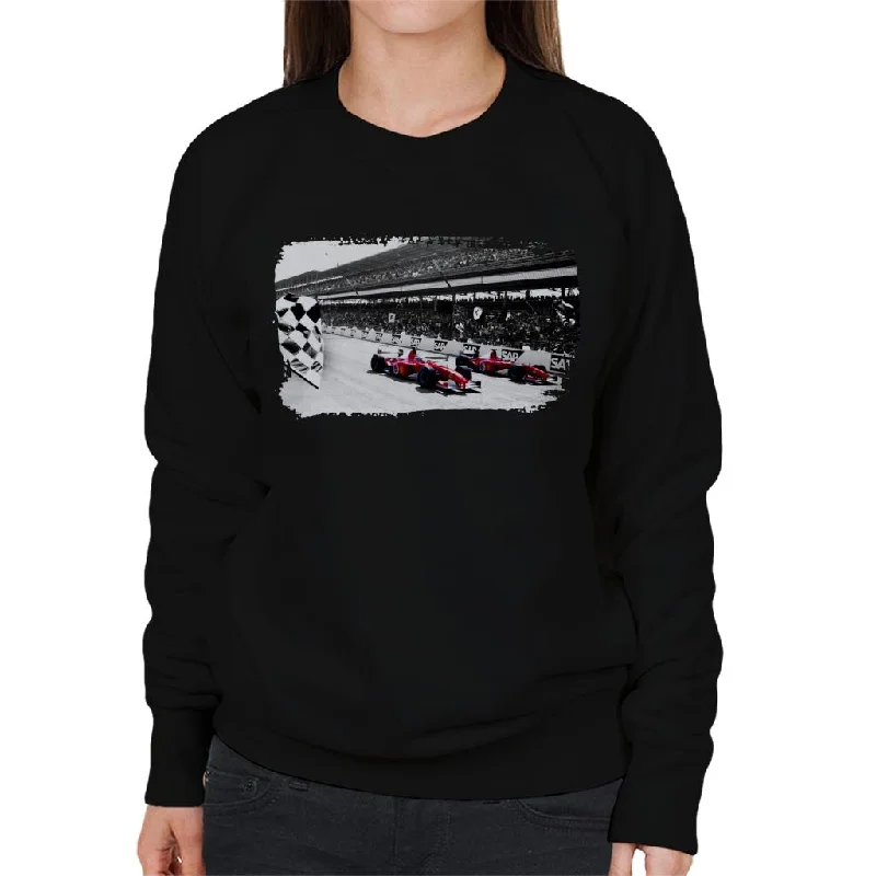 Motorsport Images Rubens Barrichello F2002 Women's Sweatshirt Hoodie with Thumb Holes Functional Cozy