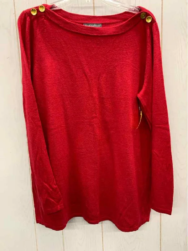 Jessica London Red Womens Size 16 Sweater Machine Wash Dry Clean Hand Wash