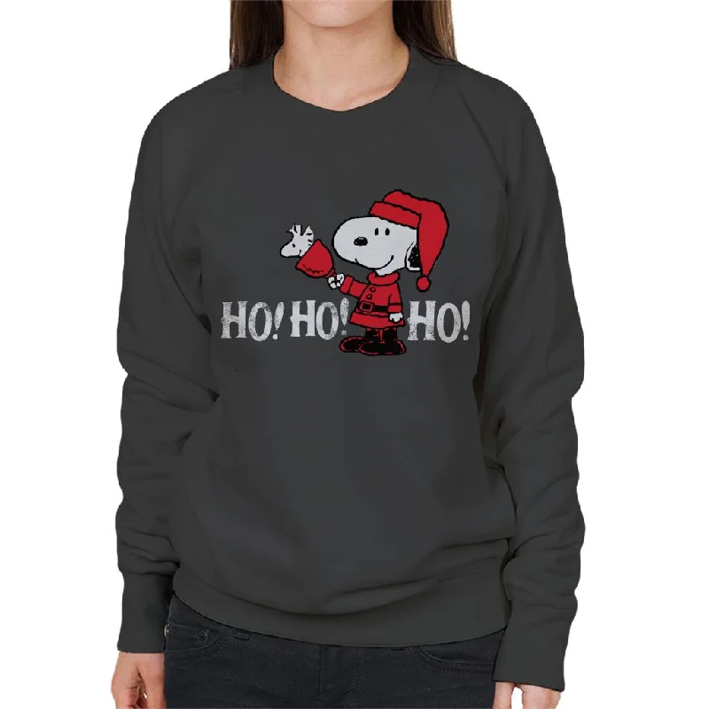 Peanuts Snoopy In A Santa Suit Ho Ho Ho Women's Sweatshirt Hoodie with High Neck Warm Protective