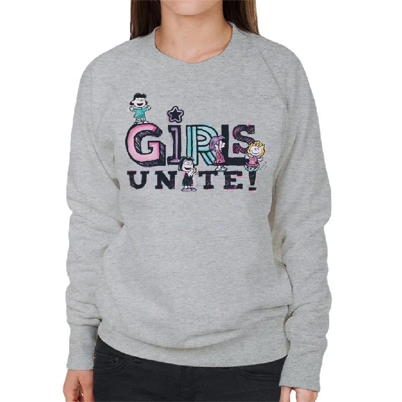 Peanuts Girls Unite Marcie Women's Sweatshirt Hoodie with Puffed Sleeves Voluminous Trendy