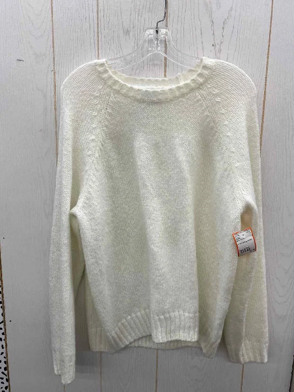 Old Navy White Womens Size M Tall Sweater Solid Print Embellished